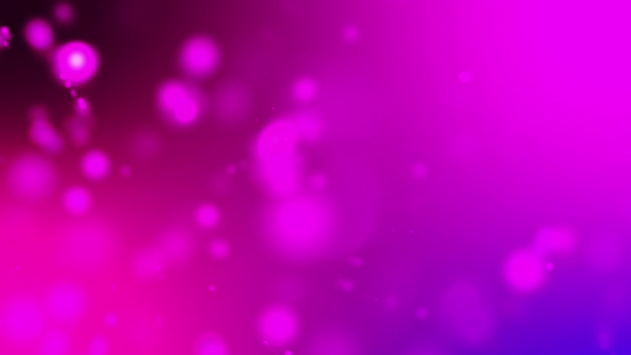 rayos de luz de 4k, bokeh flotando en color púrpura, fondo de gradiente en movimiento. animación en bucle 3d de partículas dinámicas girando en el aire con video bokeh