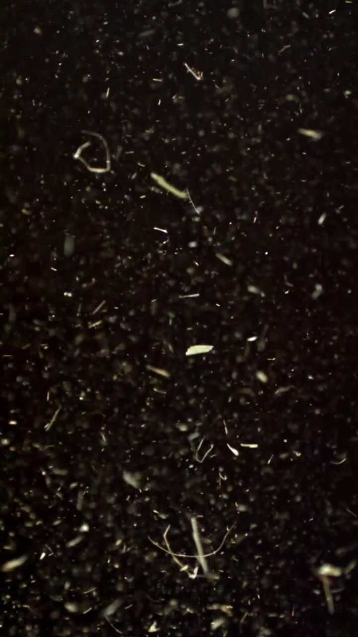 Abstract View of Floating Dust and Debris on Dark Background