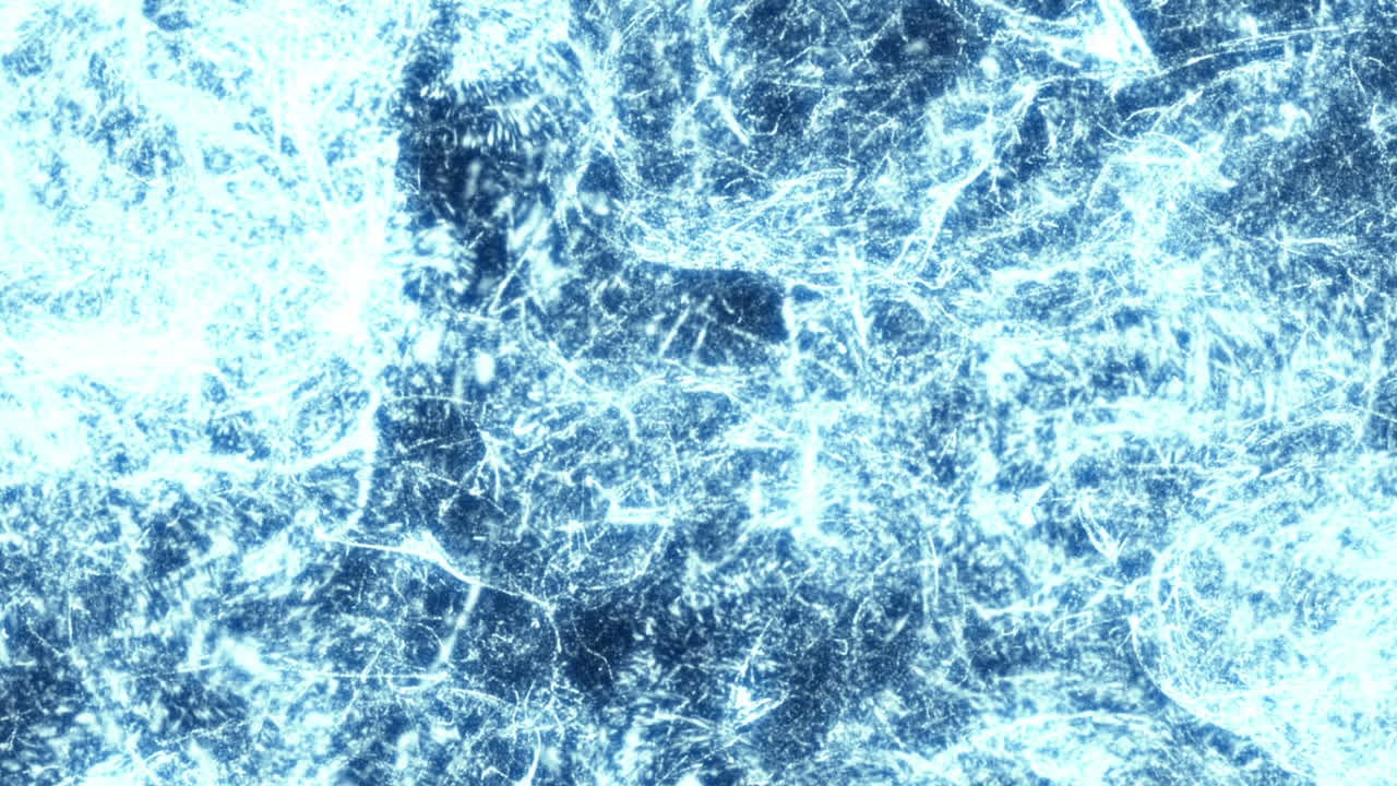 Particelle Blu Luminose Astratte che Scorre su Sfondo Nero