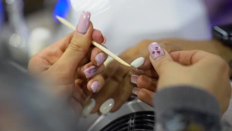 a special acrylic texture is applied to the nail and corrects the shape of the