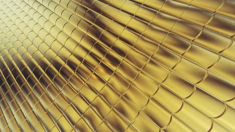 gold foil tiles texture seamless loop background 3d rendering