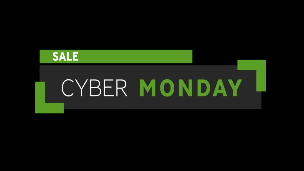 cinta gris con texto de cyber monday contra la pantalla verde