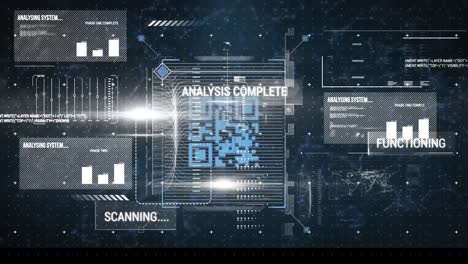 animación del código qr con múltiples datos, gráficos y estadísticas a través de conexiones web