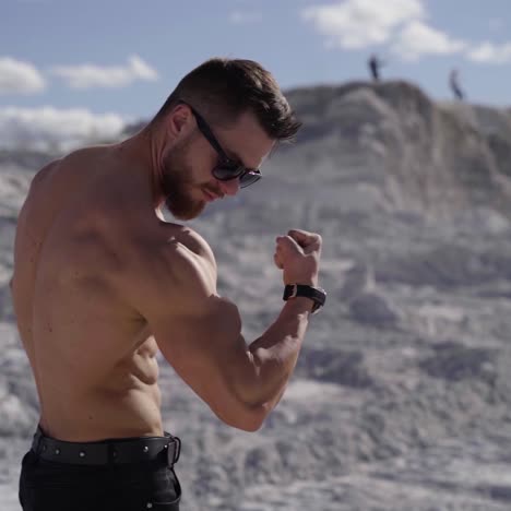 sexy man posing outdoor