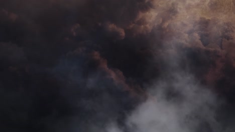 the inside of the cumulonimbus cloud where there were flashes of lightning in it