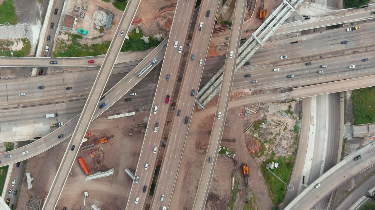 텍사스주 휴스턴의 610번 및 59번 남쪽 고속도로 교통 조감도