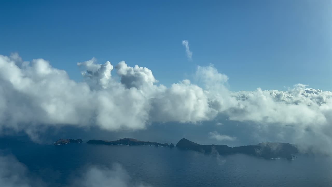 Immersive pilot’s FPV POV arriving to Funchal Airport, Madeira Island, Portugal. Aerial footage taken from a jet cockpit during arrival.