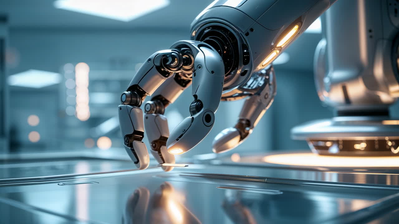 Robotic Hand in a Futuristic Setting