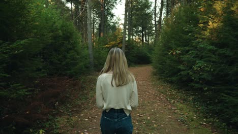 girl dressed nice in forest