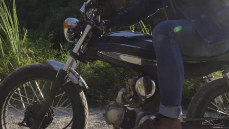 motorcycle riding in nature