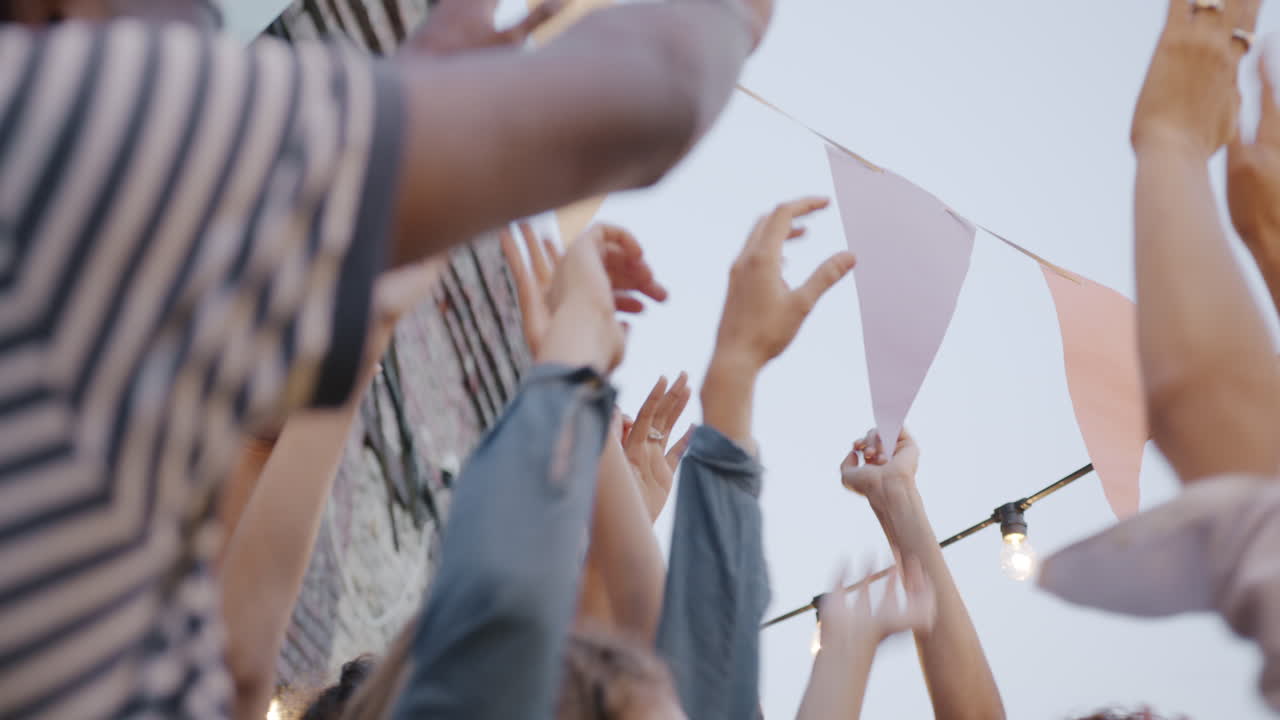 Group of people celebrating outdoors