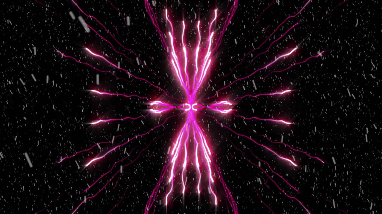 Flashing cluster forming pink arcs bursting shifting limbs pulsing collapsing core showing energy