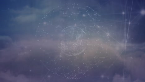 Animation of networks of connections over sky