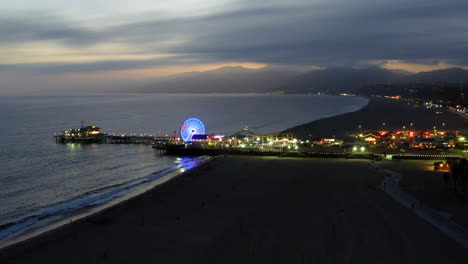 santa monica pier at dusk