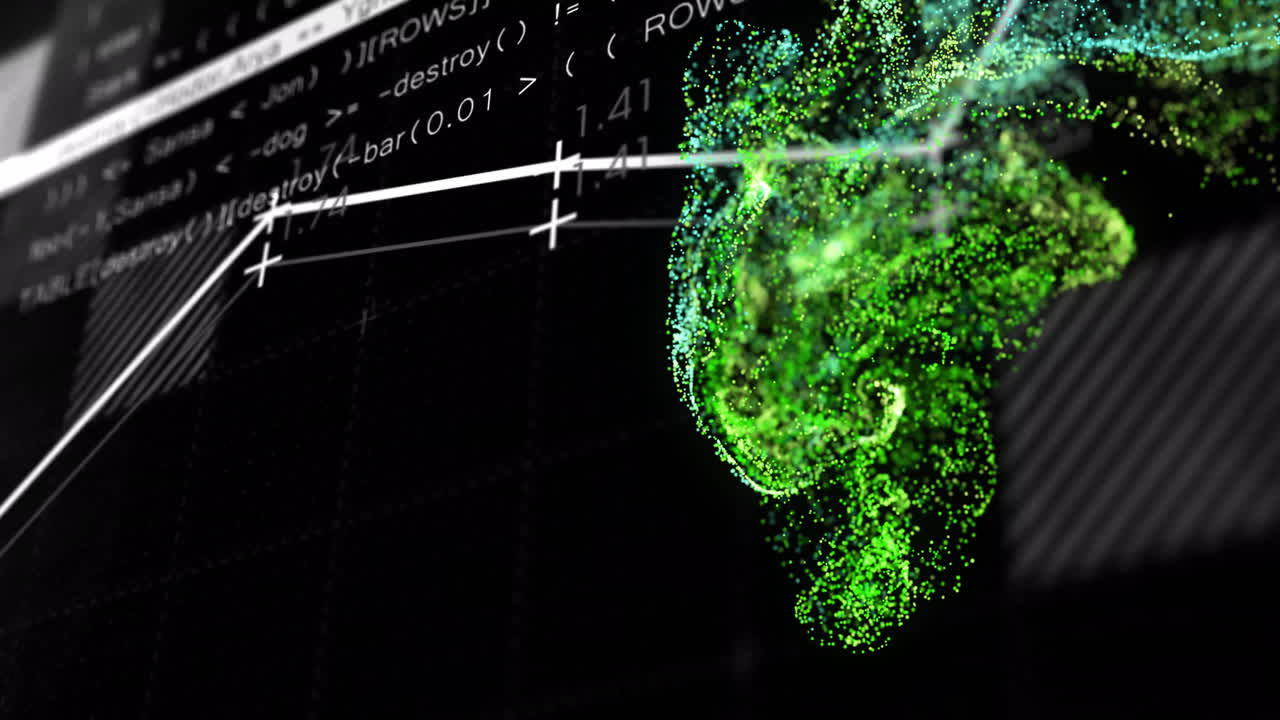 visualización digital del cerebro y procesamiento de datos animación sobre código de programación