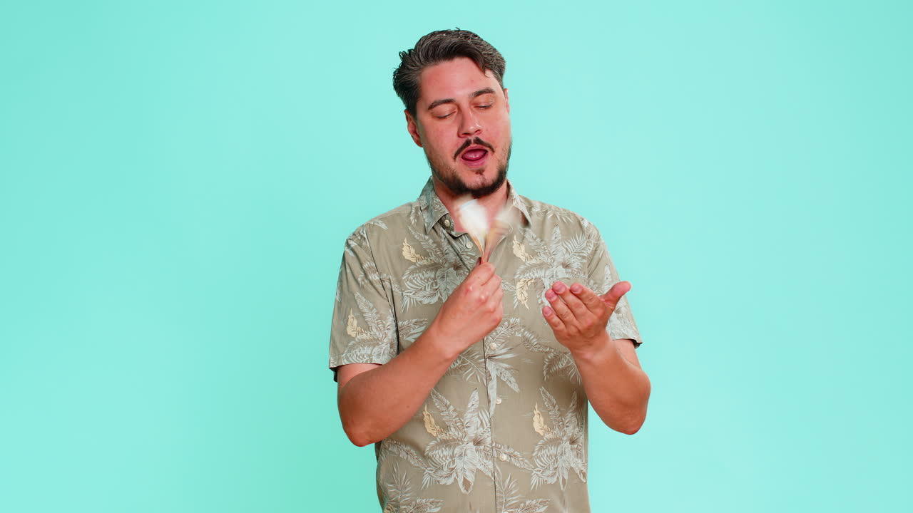 Man counting cash euro money with satisfied smile expressing financial gain recent income savings