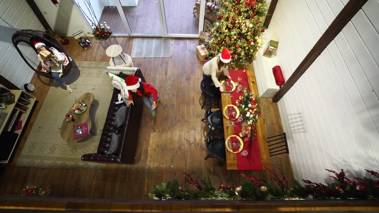 reunión de navidad en un hogar acogedor