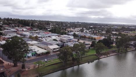 drone shot of the township of berri, south australia