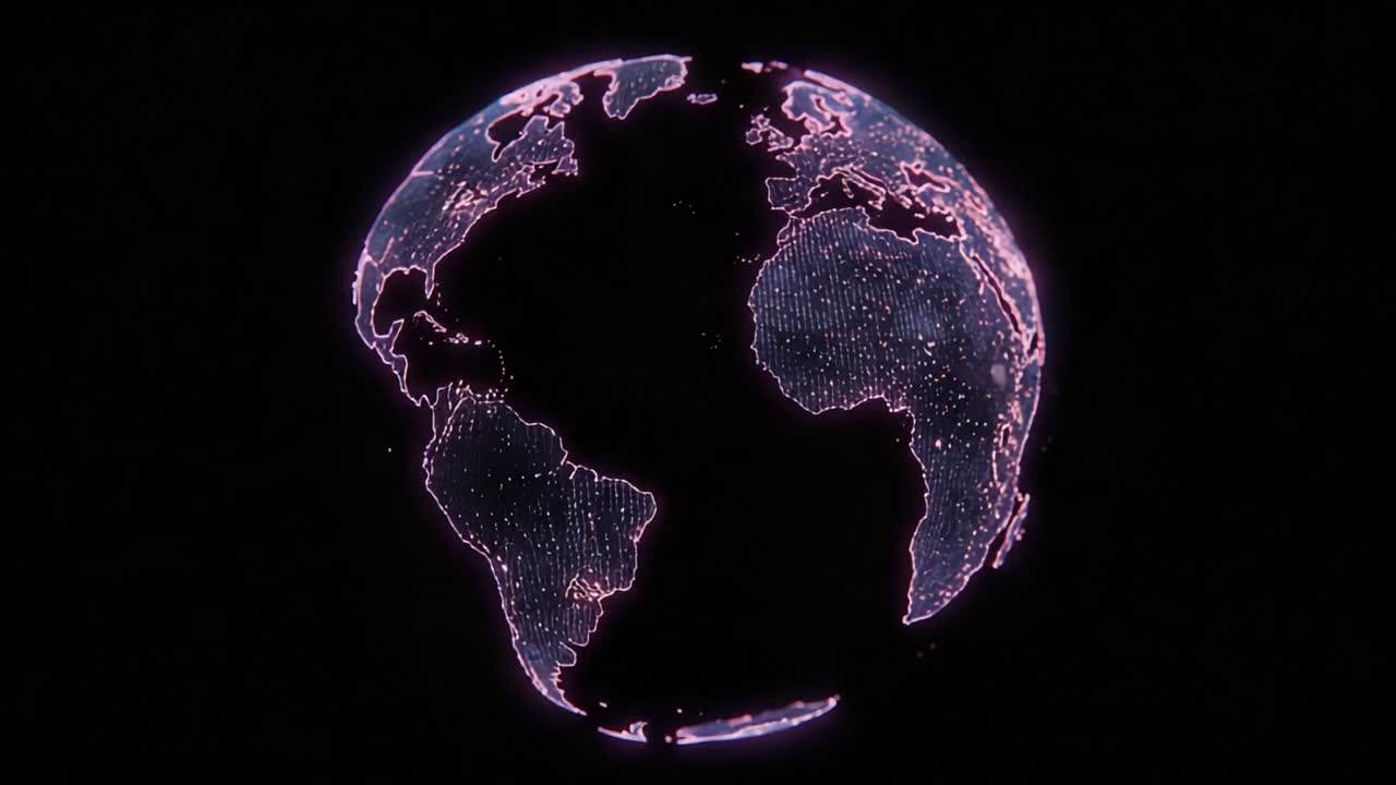 A Stunning Digital Representation of Earth Highlighting Global Connectivity and Innovation Through Illumination and Technology in a Dark Environment