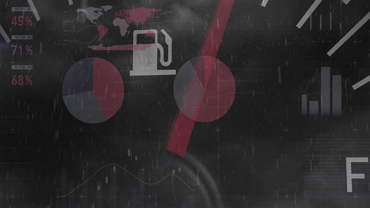 연료 게이지 데이터 처리 및 통계의 애니메이션