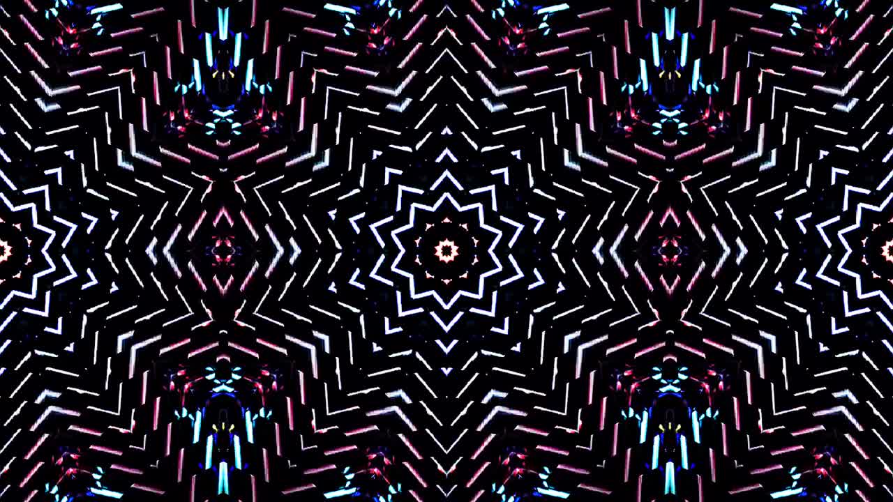 circle shape of line wave motion, colorful, on black background