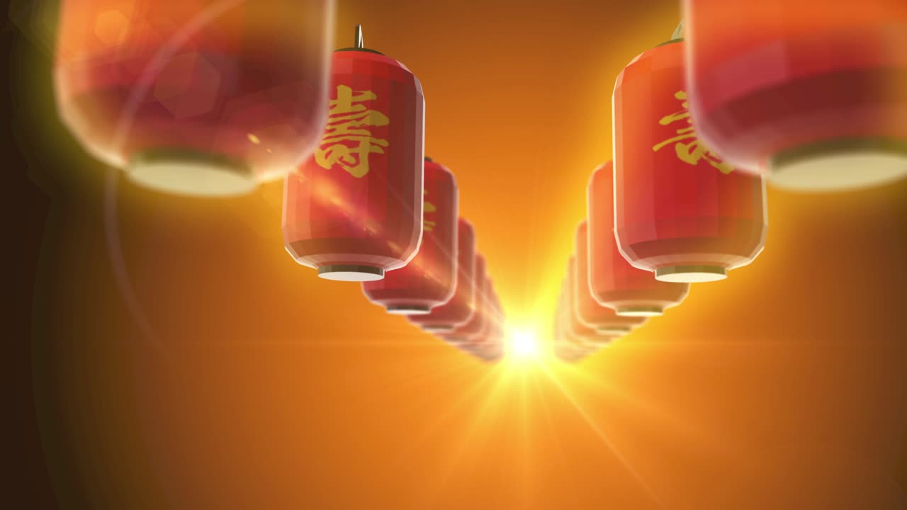 animación de bucle de festival de linterna de luz brillante japonesa