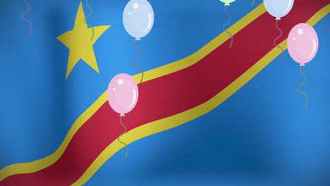 animation of balloons over flag of congo