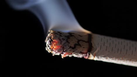 a crucial transformation: the visual journey of a cigarette from ember to flame captured in two powerful frames of a smoking sequence