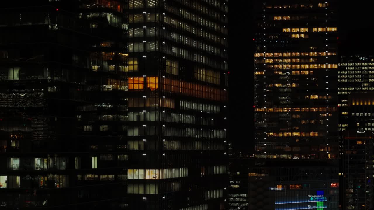 Night view of city buildings