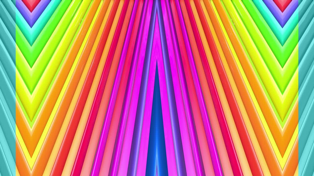 las rayas multicolores del arco iris se mueven cíclicamente.