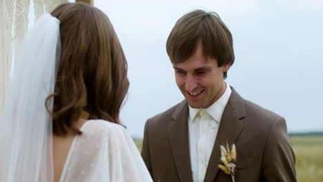 groom and bride outdoors