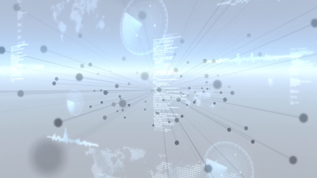 Animation network connections over data processing and scanning