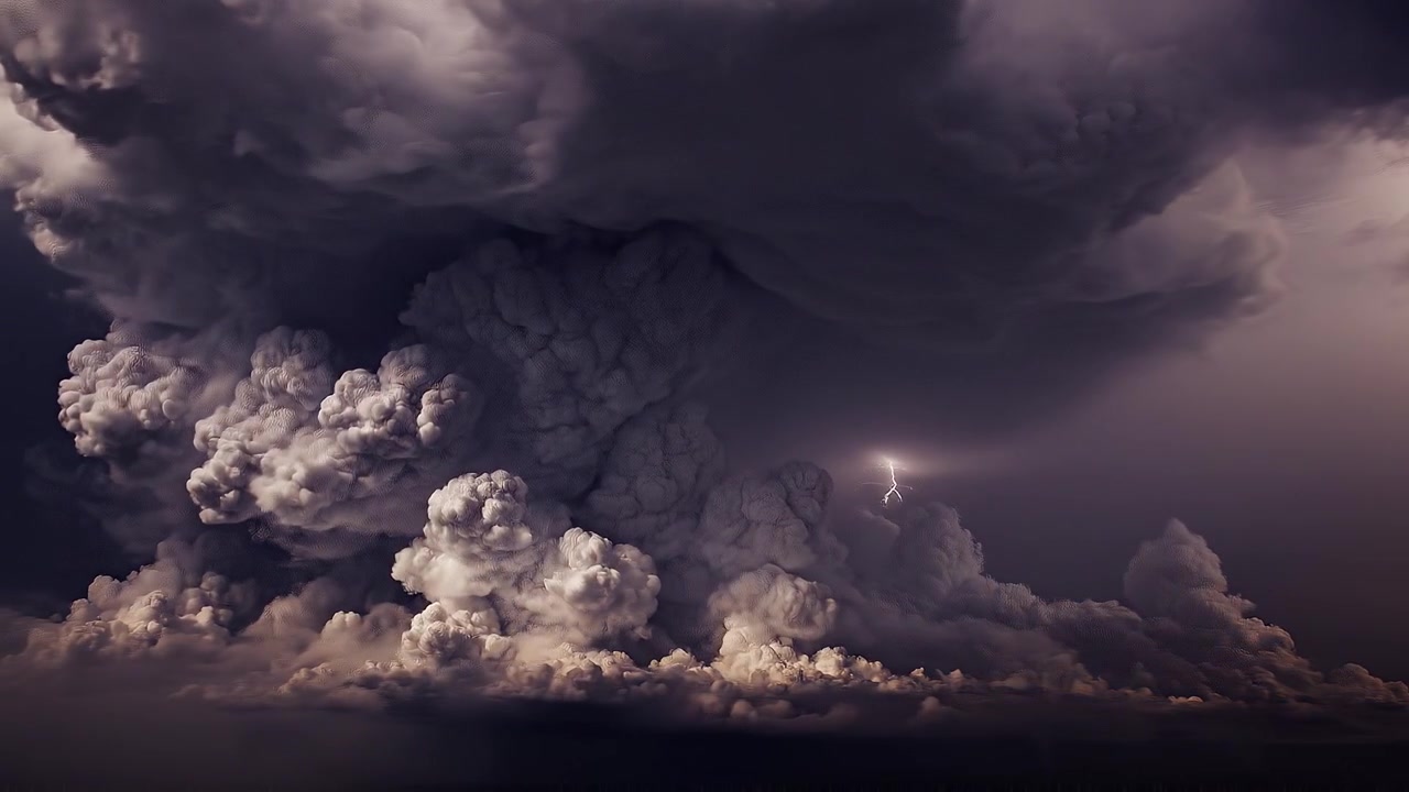 Dramatic Billowing Dark Storm Clouds in a Moody Sky