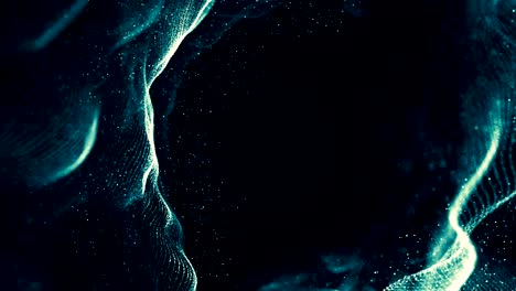 abstract blue geometrical plexus on black background with lines and dots movement, seamless
