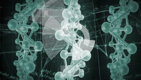 processing scientific data, dna strand and binary coding animation in school setting