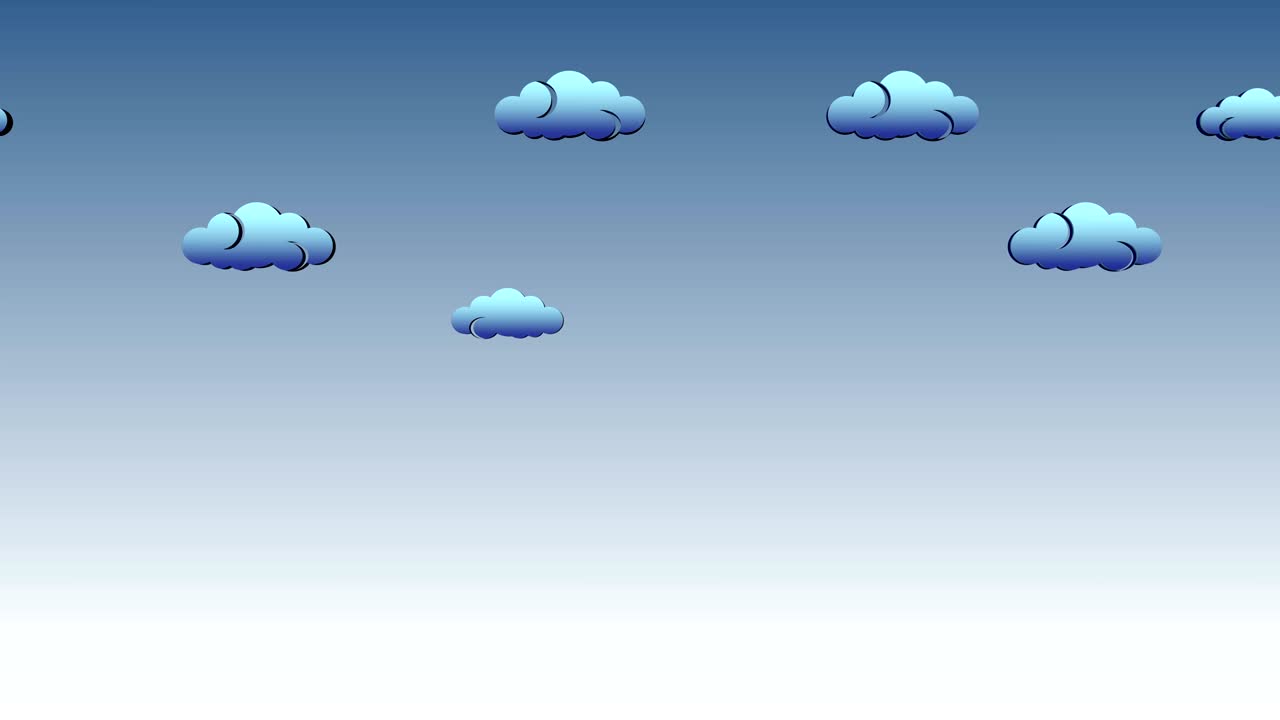 nubes en el cielo. animación de bucle
