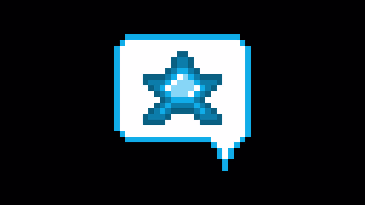 Pixel art animation icon speech bubble star (2)