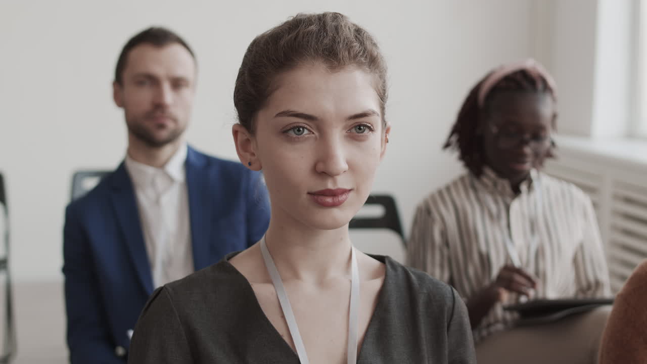 Caucasian Businesswoman in Conference Room