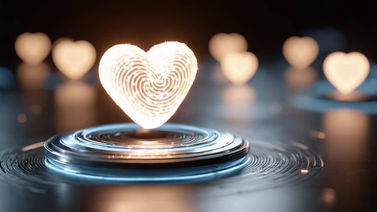 A Stunning Transformation of a Glowing Heart Over Time, Showcasing the Evolution from a Sparkling Design to a Vibrant and Intricate Pattern, Signifying Love and Connection