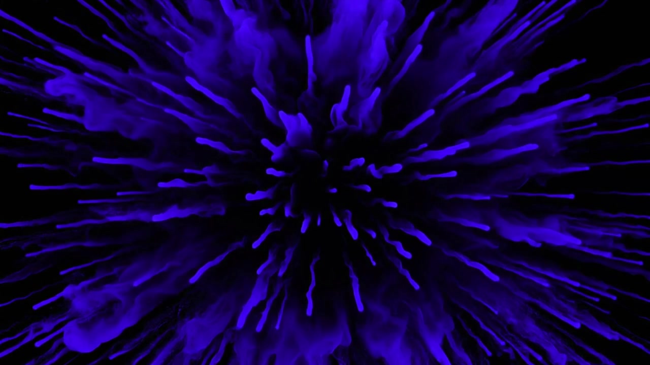 Abstract Blue Particle Explosion on Black Background