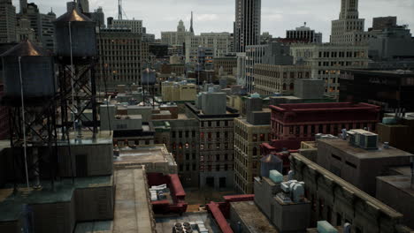 new york city skyline with urban skyscrapers