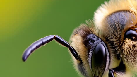 macro shot of a bee's head and body