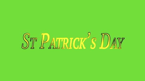 st patrick's day animated title against a green screen