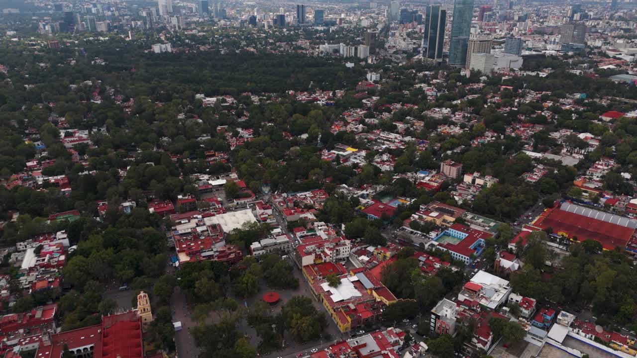 Meksiko Şehrindeki Coyoacan semtinin drone ile çekilmiş görüntüsü