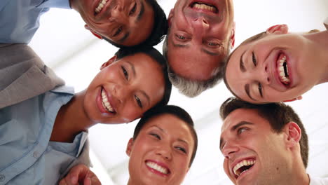business people looking at camera