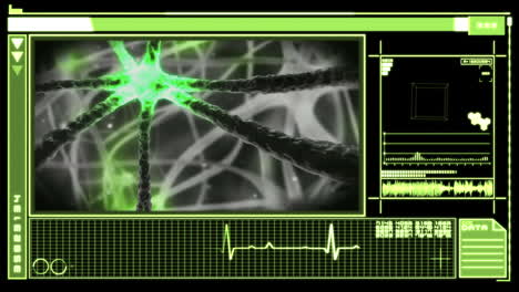 digital interface showing neuron moving through nervous system