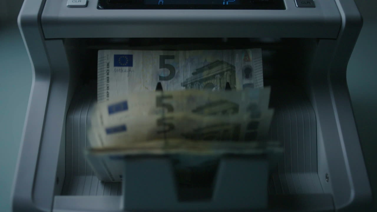 обработка банкнот евро счетчиком