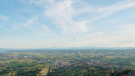 aerial view of tuscany hill, italian famous holiday destination in natural ecological unpolluted environment