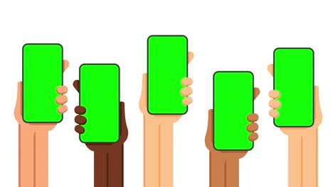 hands holding phones. empty screens. 4k video