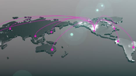 américa al mundo se extendió conexión mapa de animación